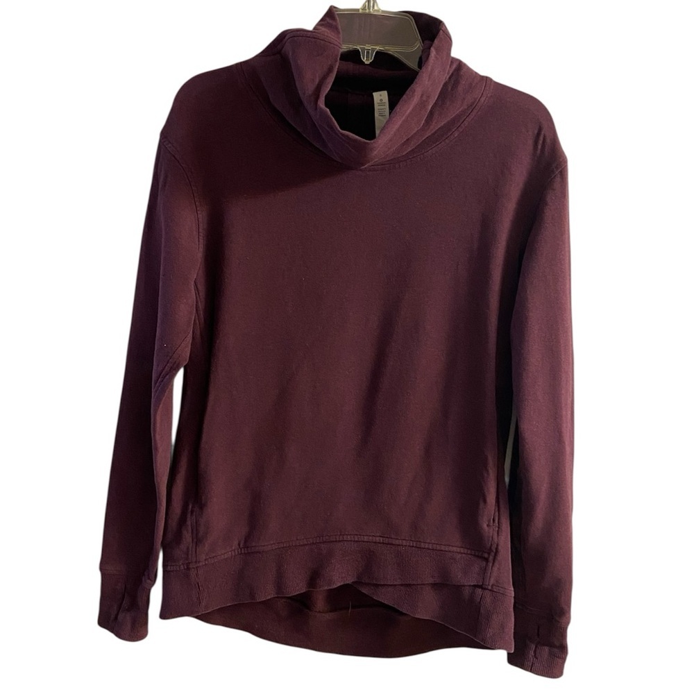 Lululemon Athletica Burgundy Turtleneck Sweatshirt Sz 8 - Picture 1 of 7